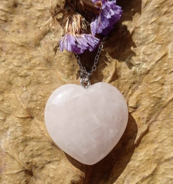Dije Corazón Cuarzo Rosa - Imagen 2