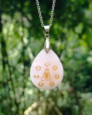 Dije Cuarzo Rosa Yoga 7 Chakras