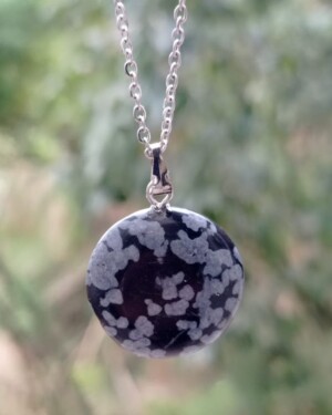 Dije Obsidiana Copo de Nieve