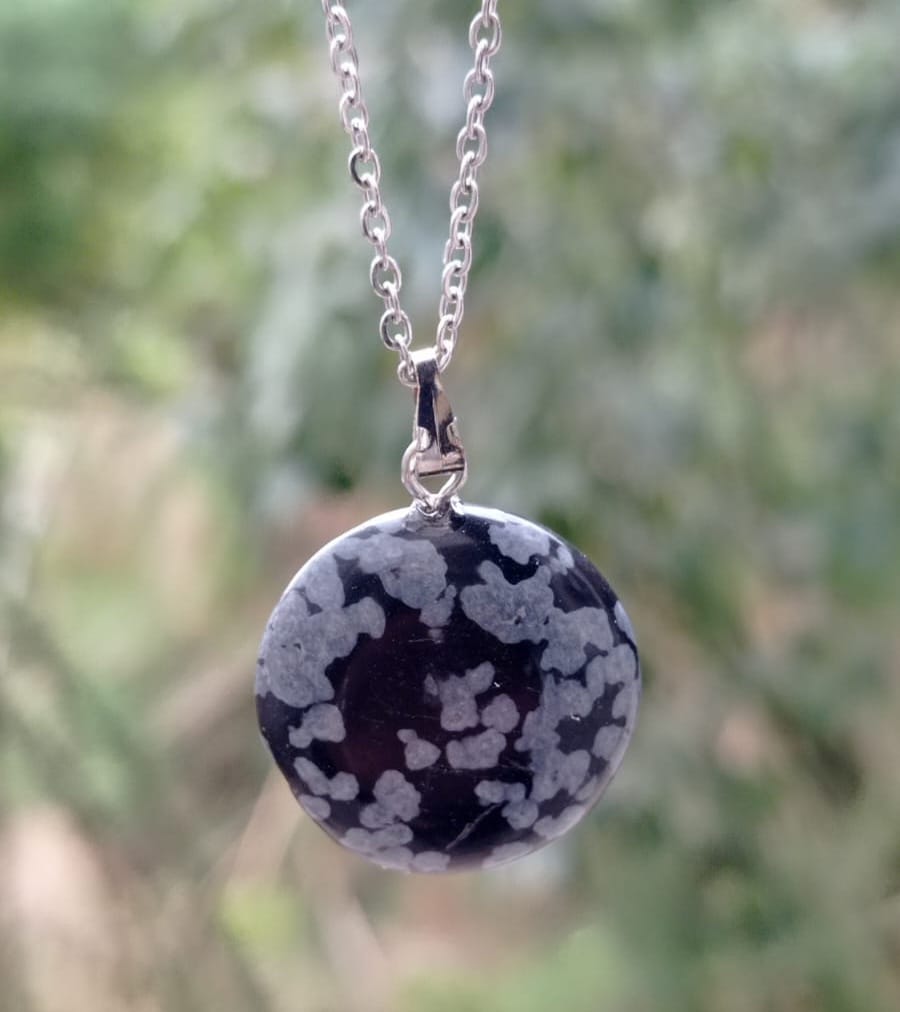 Dije Obsidiana Copo de Nieve